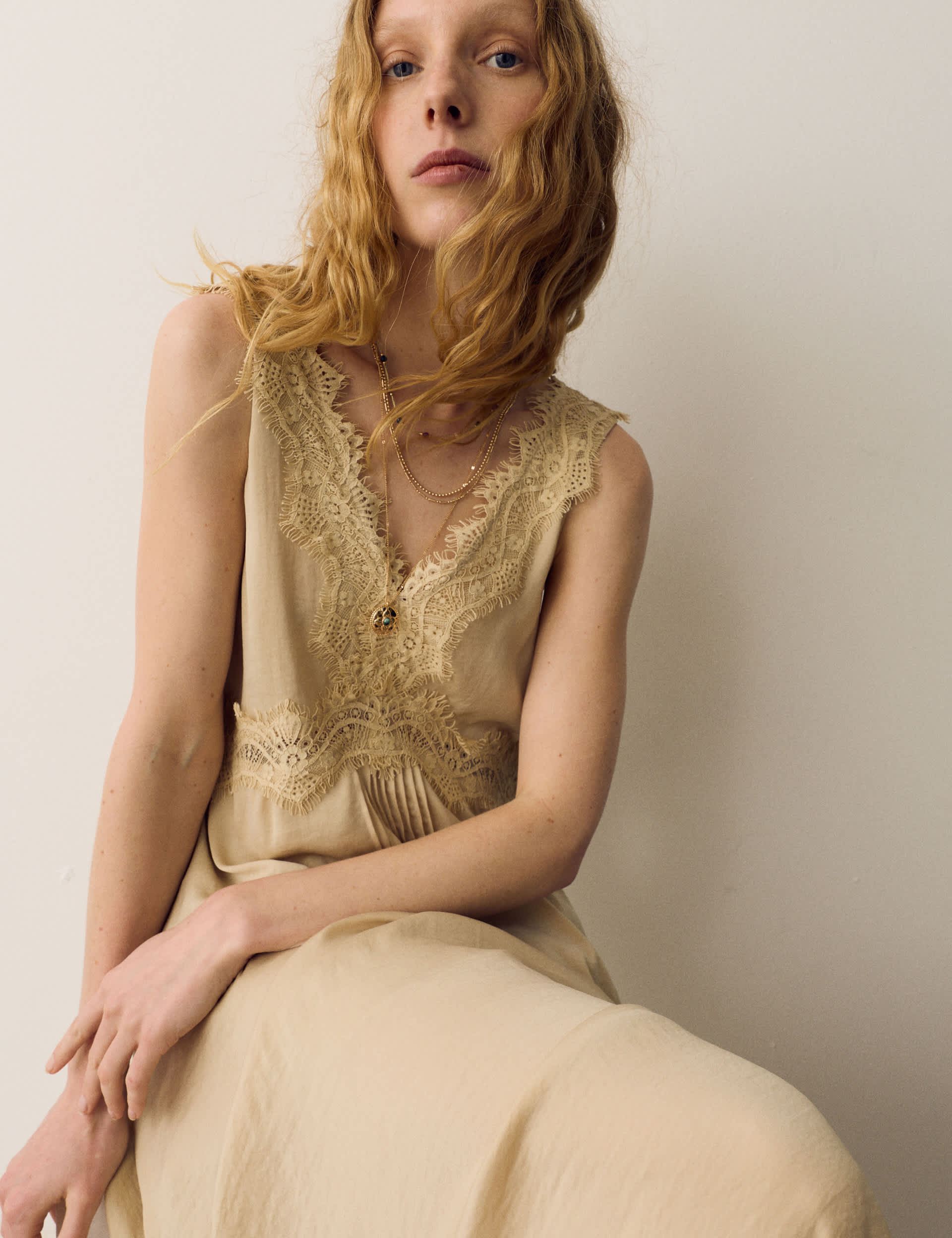 Lace Insert Mini Slip Dress
