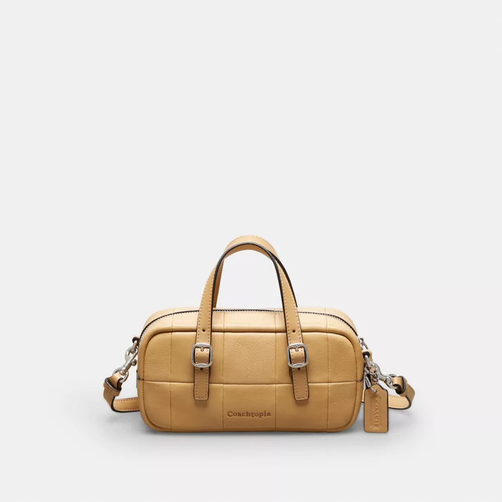 Alter/ego Mini Satchel Bag in Checkerboard Upcrafted Leather With Crossbody Strap