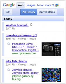 Google Mobile Search History