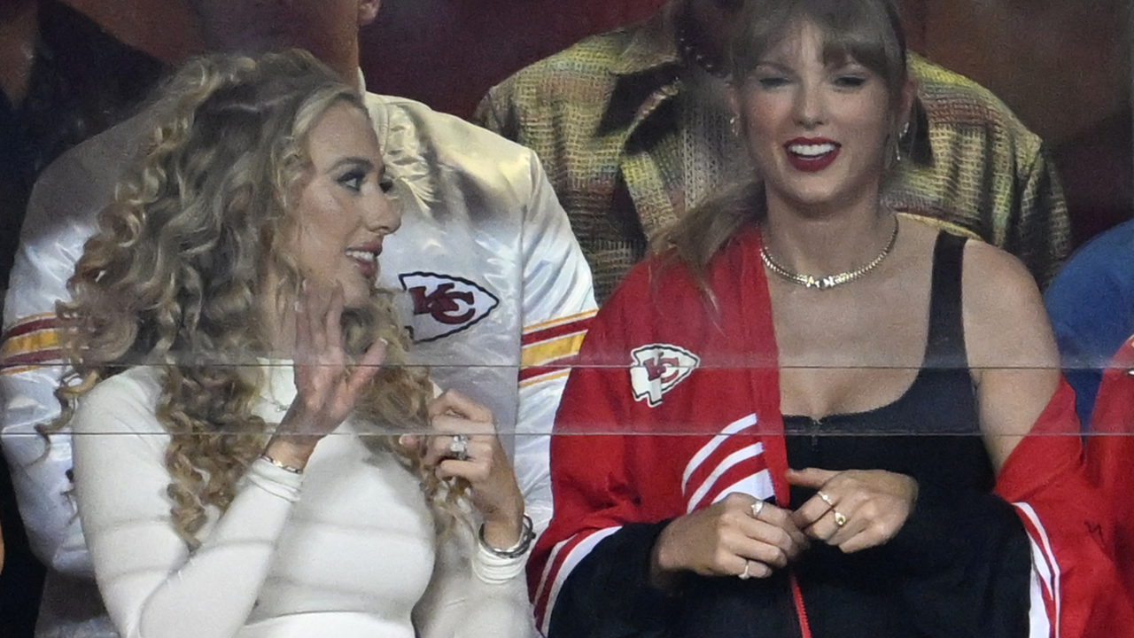 Brittany Mahomes and Pop superstar Taylor Swift watched the game at GEHA Field at Arrowhead Stadium on October 12, 2023 in Kansas City, Missouri. The Kansas City Chiefs beat the Denver Broncos during week 6 of the NFL regular season.