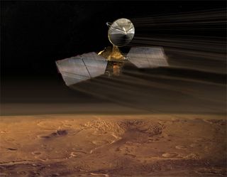 Putting on the brakes! Mars Reconnaissance Orbiter is now dipping into the martian atmosphere to adjust its orbit. The controlled use of atmospheric friction is a process called "aerobraking", a technique that changes the initial, very elongated orbit of the orbiter into a rounder shape optimal for science operations at Mars. Image