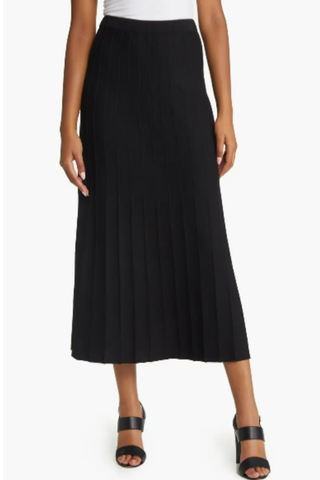 Ming Wang leated Pull-On Skirt 