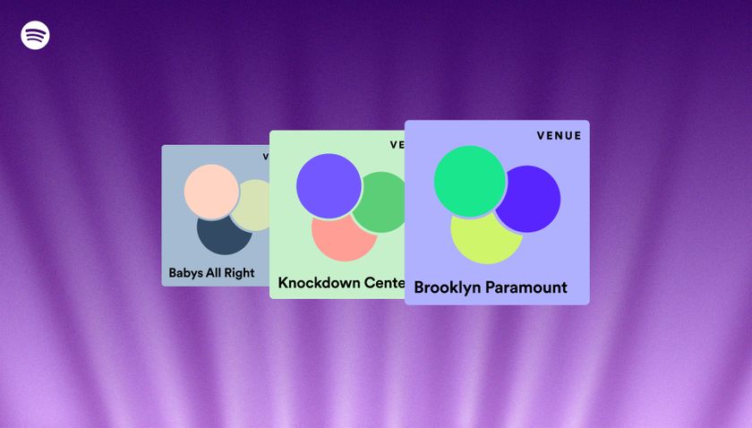 Three tabs showing local music venues in Spotify