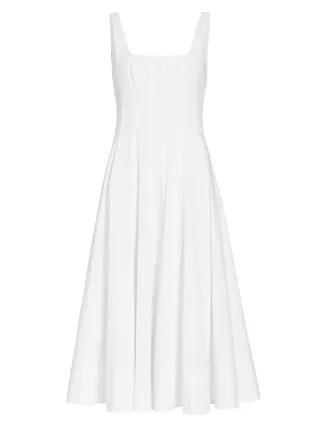 Wells Cotton Poplin A-Line Midi-Dress