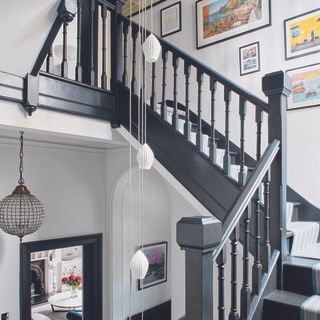 renovate staircase with black colour and