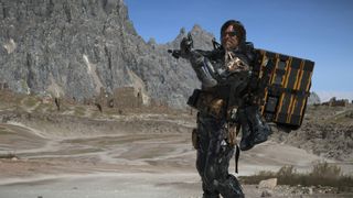 A screenshot from the game Death Stranding 2: On the Beach