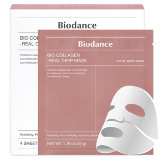 Biodance Bio-Collagen Real Deep Mask, Hydrating Overnight Hydrogel Mask, Pore Minimizing, Elasticity Improvement, 34g X4ea