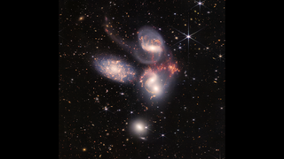 image of five swirling galaxies