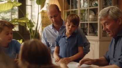 Prince William playing cards with Middleton family