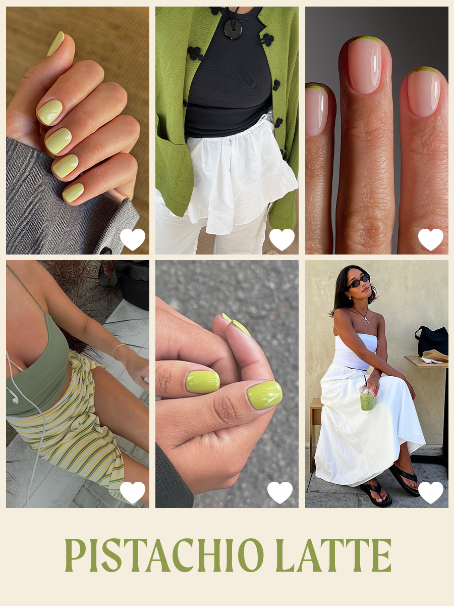 Unhas de pistache com leite