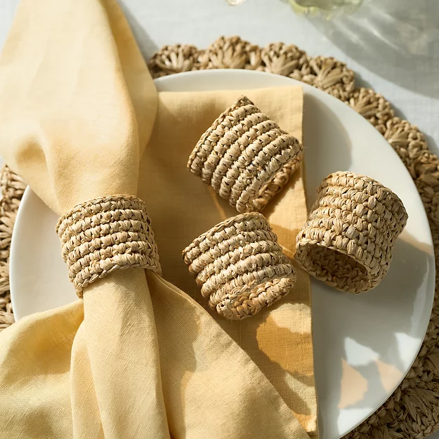 Sisal Napkin Rings &amp;ndash; Set of 4 | Table Linen, Placemats &amp;amp; Coasters |...