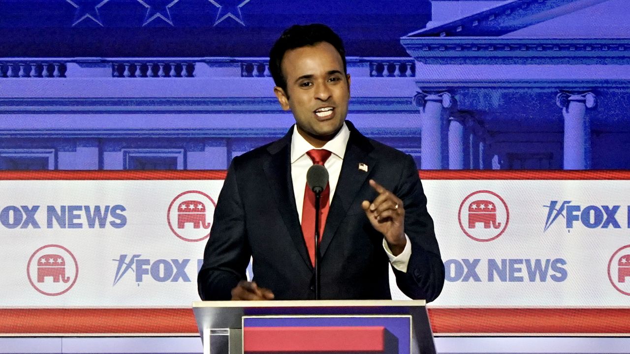 Vivek Ramaswamy at the first Republican Party debate in August 2023