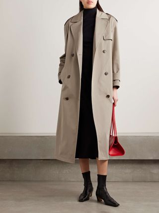 Double-Breasted Cotton-Blend Gabardine Trench Coat