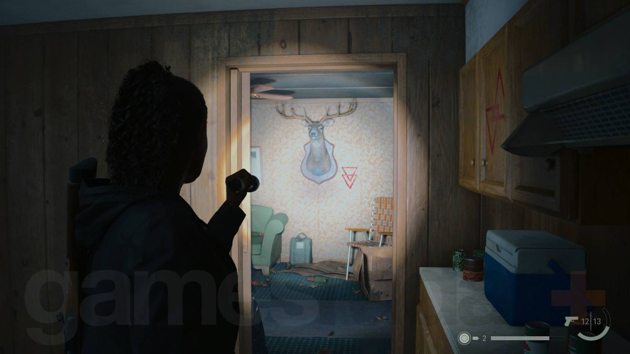 Alan Wake 2 deer head in cauldron lake murder site trailer
