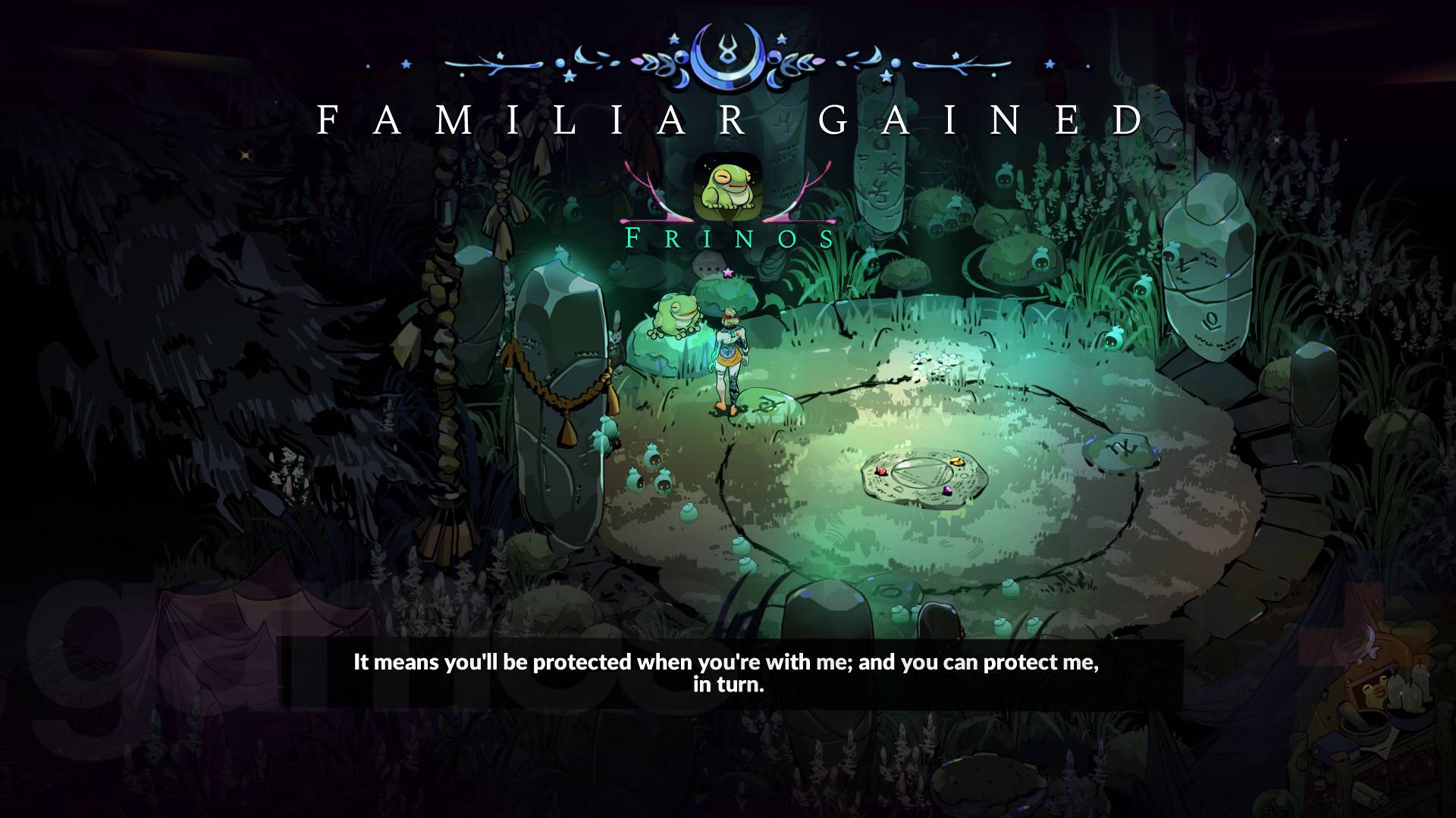 Hades 2 Familiars Frinos gained in the crossroads
