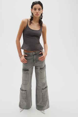 Denim Cargo Pants