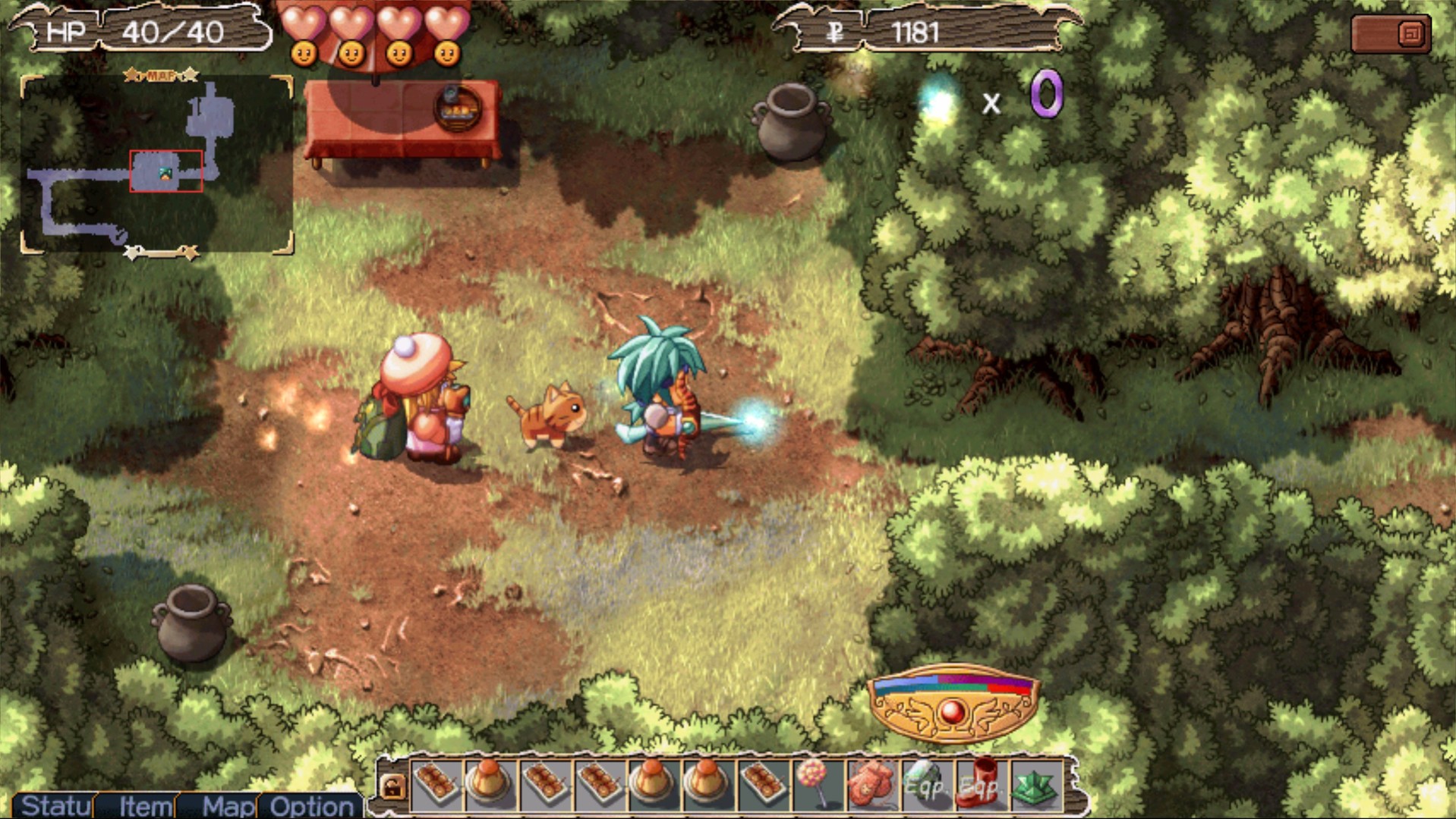 Best JRPGs - The step-sibling heroines of Zwei: The Arges Adventure explore a forest.