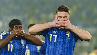 Sweden's Viktor Gyokeres celebrating during World Cup 2026 qualifying