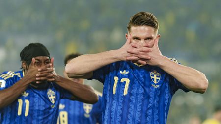 Sweden's Viktor Gyokeres celebrating during World Cup 2026 qualifying