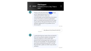 Samsung chat block regarding screen wash