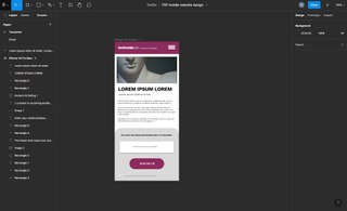 Screenshot of Figma prototyping and UI design tool