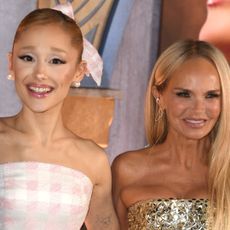 Ariana Grande and Kristin Chenoweth arrives at the Los Angeles Premiere Of Universal Pictures "Wicked" at Dorothy Chandler Pavilion on November 09, 2024 in Los Angeles, California. 