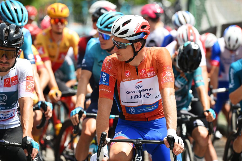 Arnaud Demare in the Route d'Occitanie leader's jersey