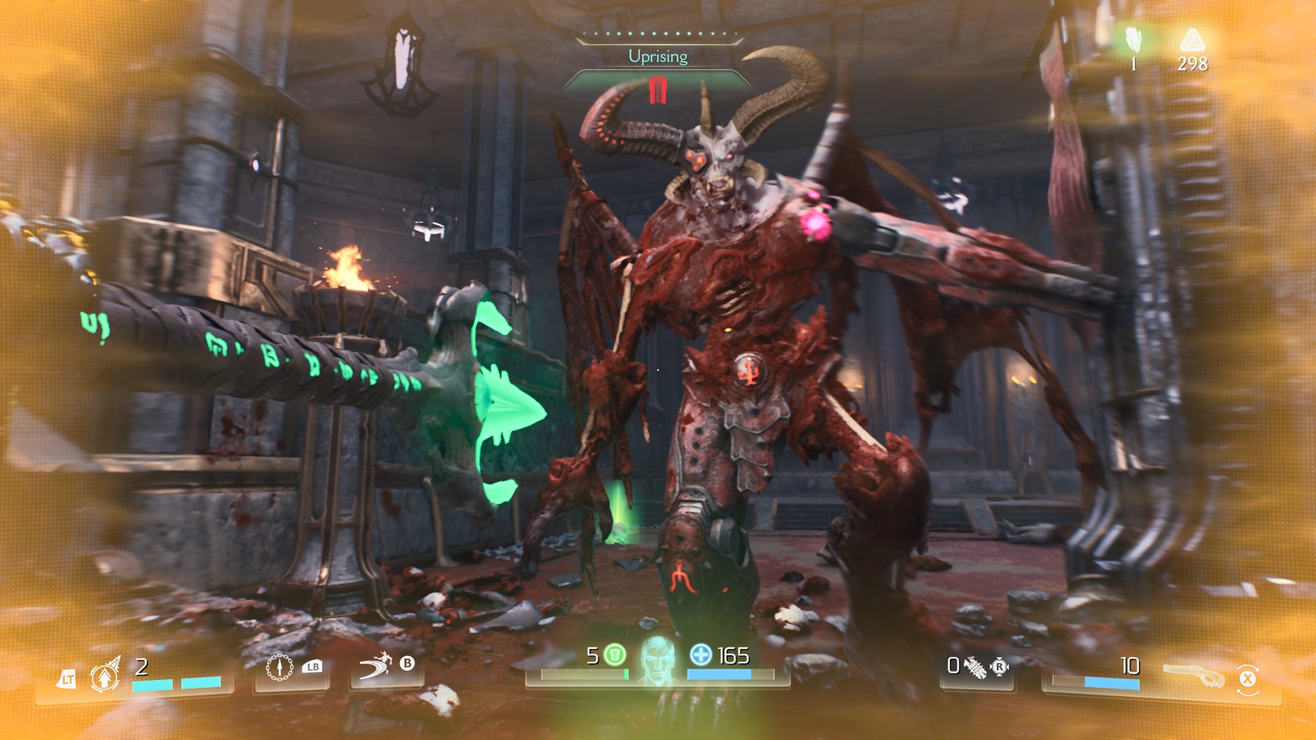 The Doom Slayer fights a demon with a spear in Doom The Dark Ages - Revelations