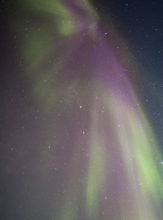 2011 draconid meteor shower and northern lights in Greenland.