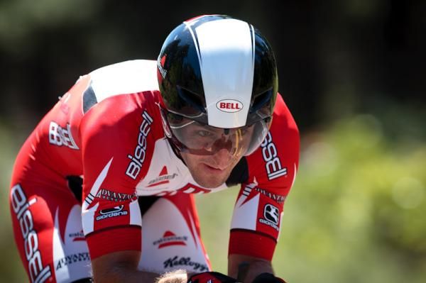 Frank Pipp (Bissell) getting focused on the climb.