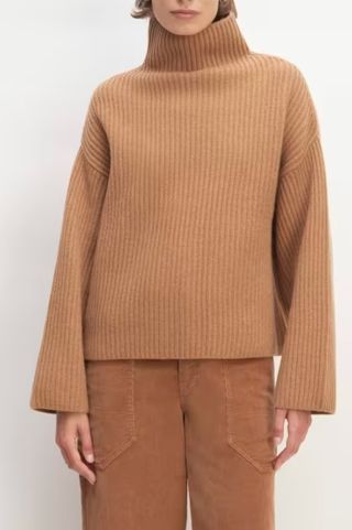 The Felted Merino Funnel-Neck Pullover