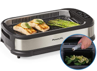 PowerXL Smokeless Grill with Tempered Glass Lid and Turbo Speed Smoke Extractor Technology