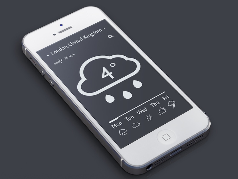 Weather app (Photo: Dribbble)