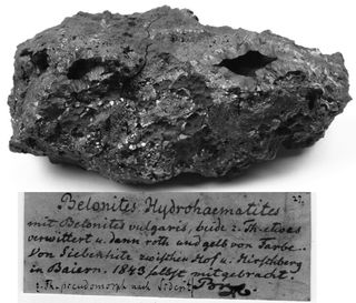 A specimen of hydrohematite discovered by German mineralogist August Breithaupt in 1843, which was analyzed in the new study.
