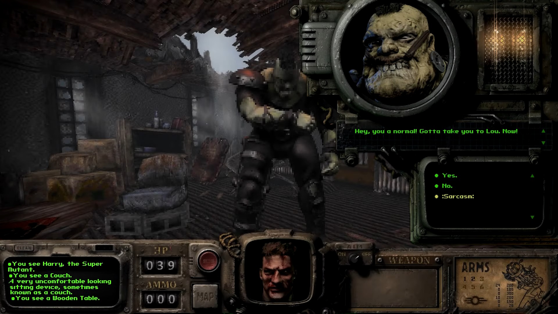A gameplay screenshot of Fallout: Bakersfield.