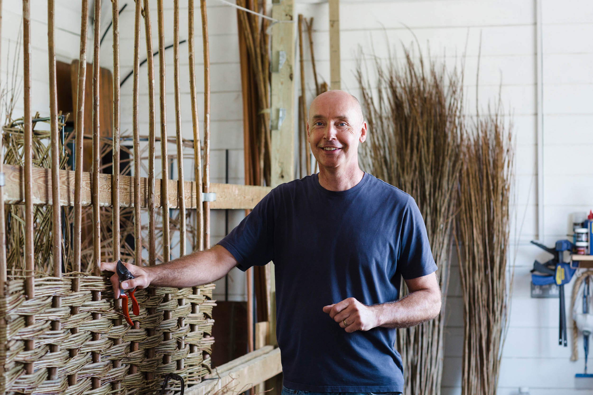 Jay Davey runs a firm with his wife, Theresa Decker, weaving willow into structures that range from garden screens to the onion dome at Glastonbury &amp;mdash; Country Life Top 100 2026