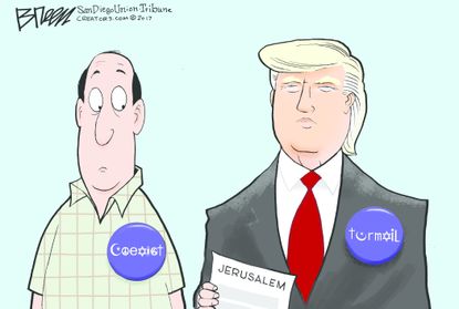 Political cartoon U.S. World Trump Jerusalem
