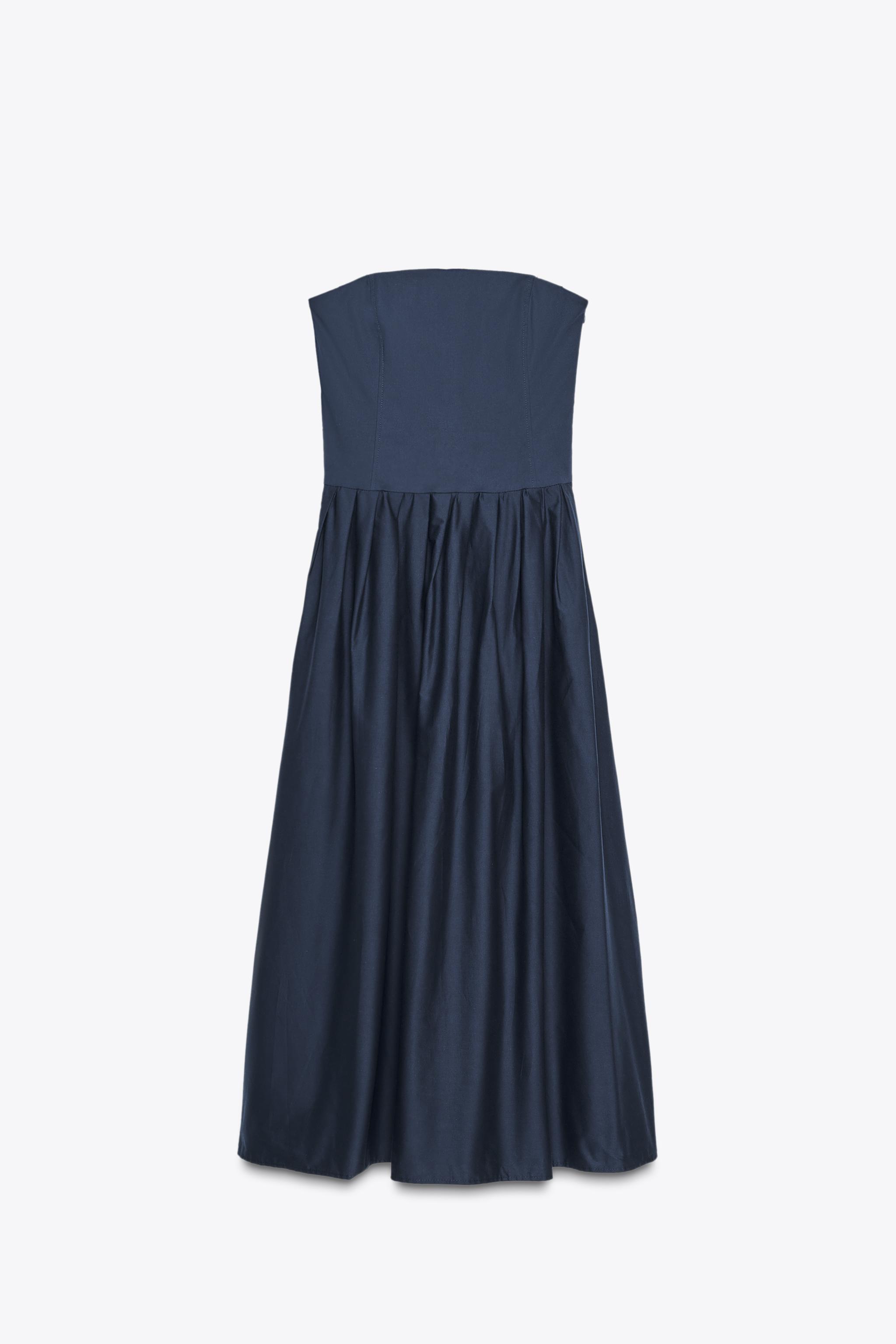 Strapless Poplin Dress