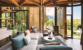 Living space at Paarman Treehouse, by Malan Vorster, Constantia, South Africa