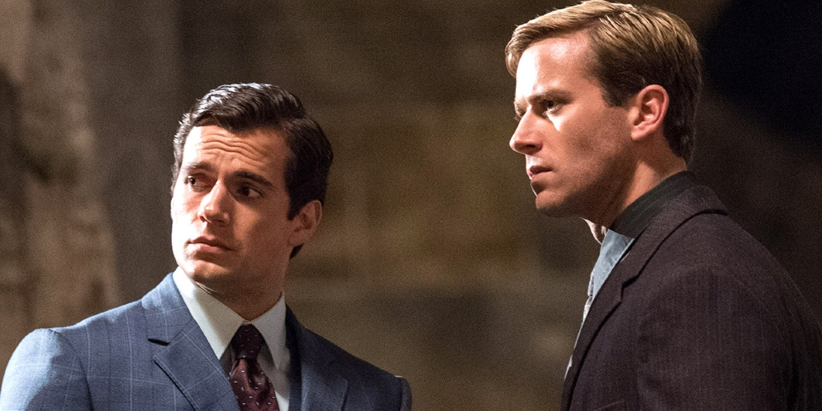 The Man From U.N.C.L.E Henry Cavill and Armie Hammer looking at something intriguing