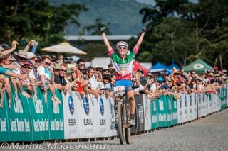Lechner wins women's cross country at Cairns World Cup