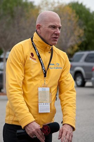 Race commentator and former pro racer Bob Roll at the 2009 Tour of California