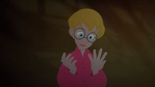 Macaulay Culkin examines his animated hands in The Pagemaster.
