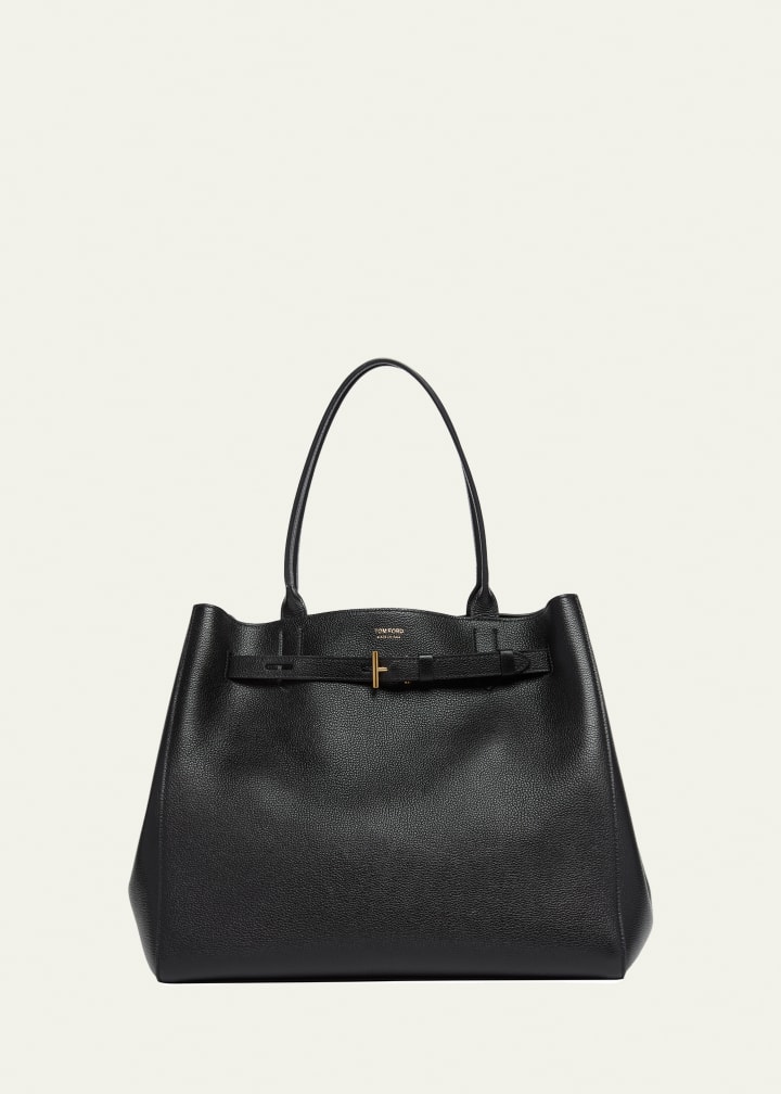 Audrey Large Grained Leather Tote Bag