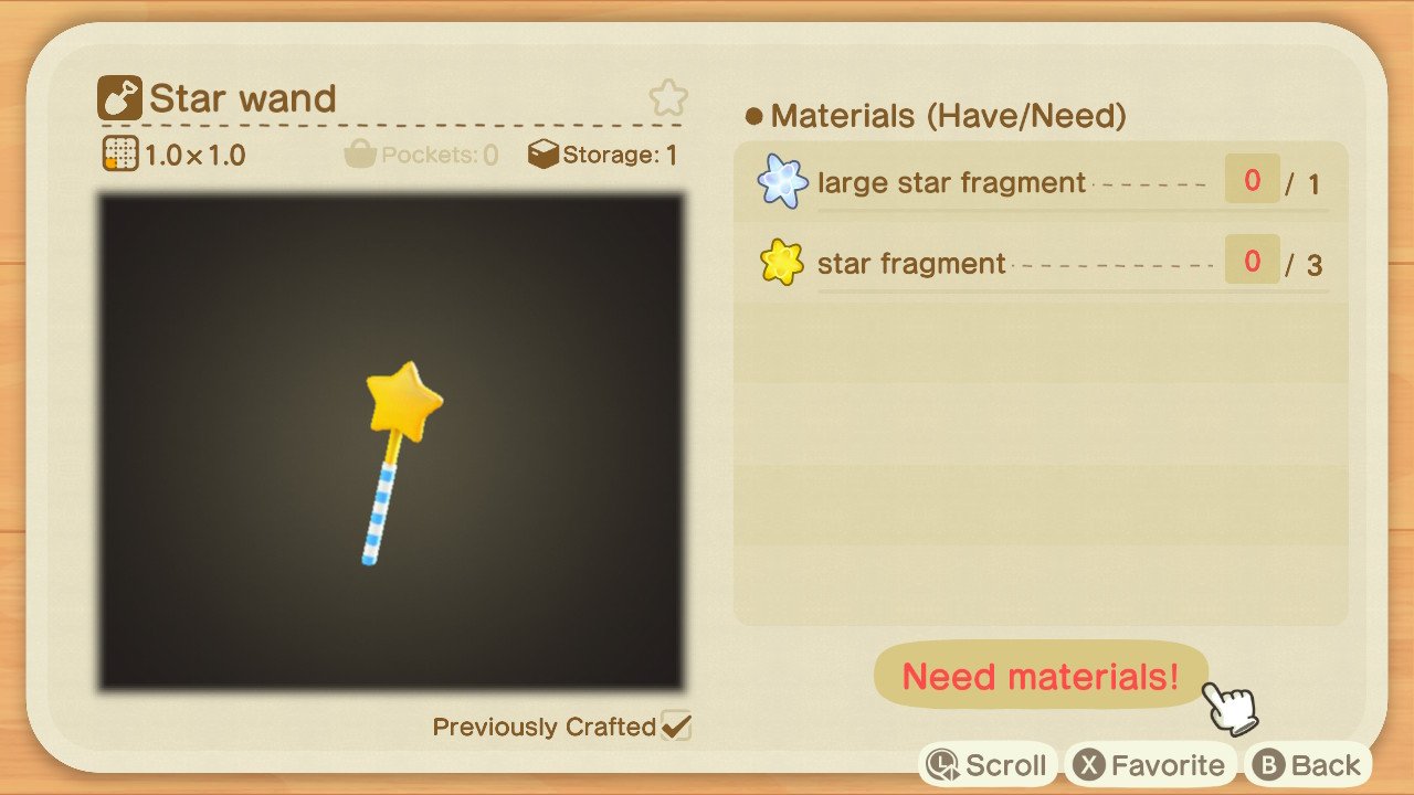 Animal Crossing Star Pieces DIY-Rezepte Star Zauberstab