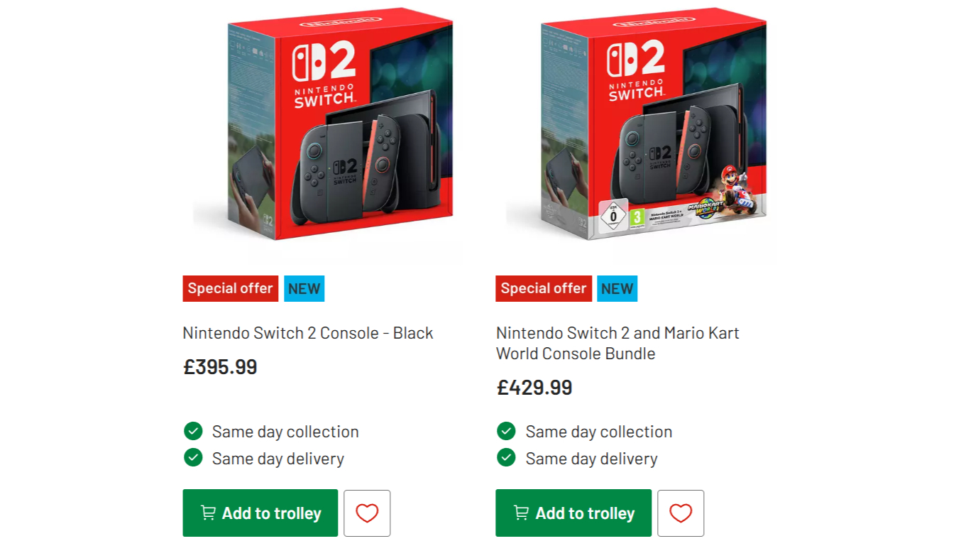 Argos Switch 2 stock