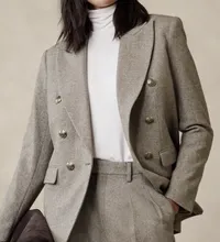 HERRINGBONE ICON BLAZER in colour "Blonde", $100 (£86) | Banana Republic
