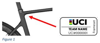 The UCI RFID tag will sit beneath the top tube hidden from view