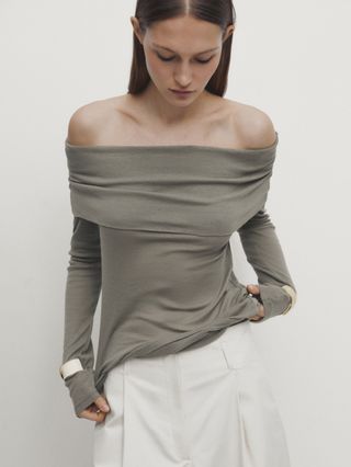 Massimo Dutti, Long Off-the-Shoulder Top