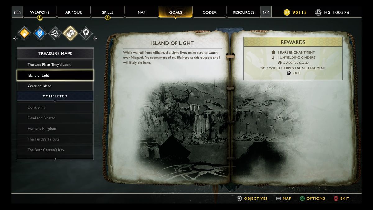 God of War treasure map locations